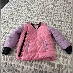 Buckle Me Pink Baby Coat with Black Accents